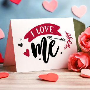 Tarjeta Festiva Me amo a mí mismo divertido anti San Valentín