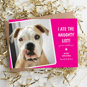 Tarjeta Festiva Me comí el travieso perro de la lista