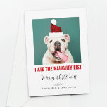 Tarjeta Festiva Me comí la mala lista de la graciosa foto del gato<br><div class="desc">Una tarjeta de Navidades divertidos mostrando a tu adorable amigo peludo (perro,  gato,  araña,  lo que sea) proclamando "me comí la lista de la nana".</div>