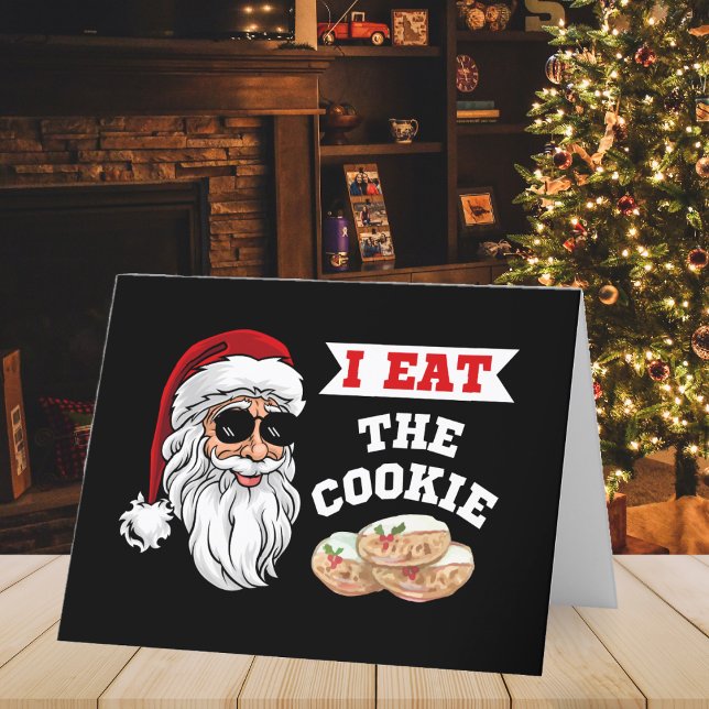 Tarjeta Festiva Me Comí Los Famosos Chistes De Santa Navidades De  (I Eat The Cookie Funny Dirty Joke Santa Christmas Holiday Card
)