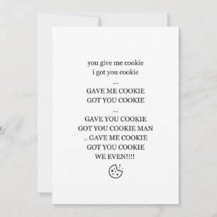 Tarjeta Festiva Me Das Galleta, Te Doy Galleta