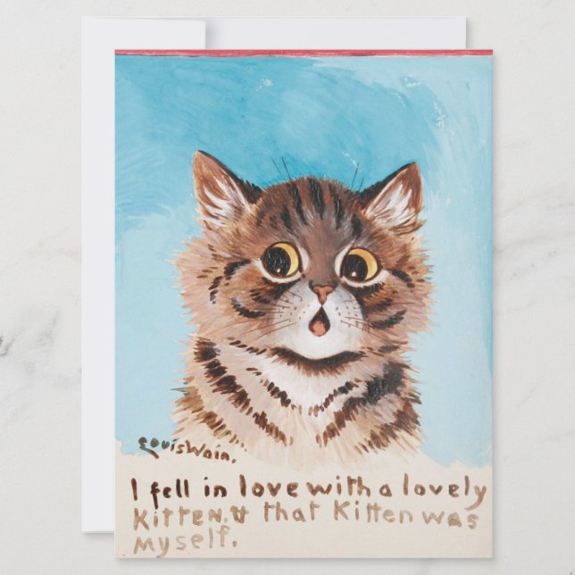 Tarjeta Festiva Me enamoré de un gatito encantador (yo mismo) (Anverso)