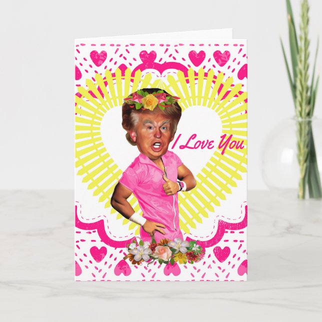 Tarjeta Festiva me encanta donald trump (Anverso)