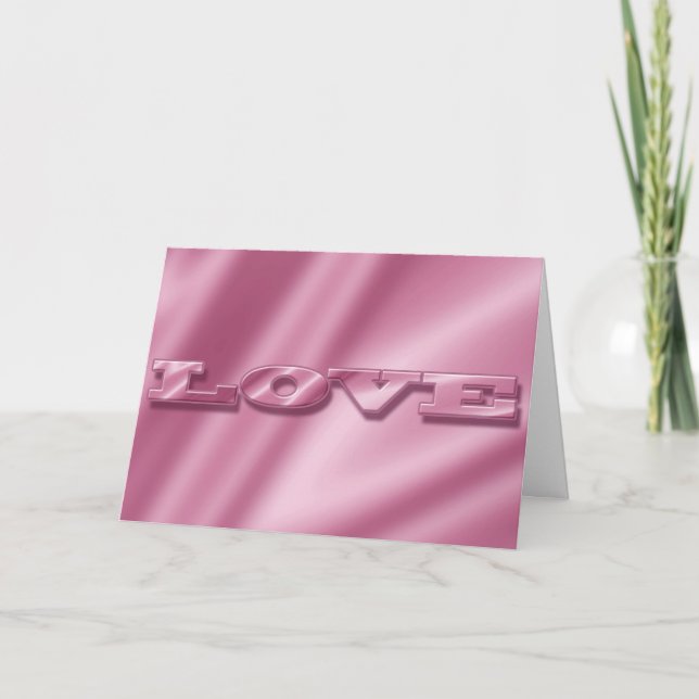 Tarjeta Festiva Me encanta la textura rosa seda. (Anverso)