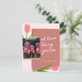 Tarjeta Festiva Me encanta ser tuyos con tulipán romántico San Val