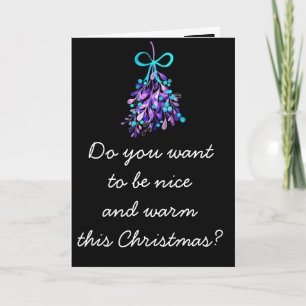 TARJETA FESTIVA **ME ENCONTRAMOS BAJO MISTLETOE Y VEO CUÁNTO TE AM