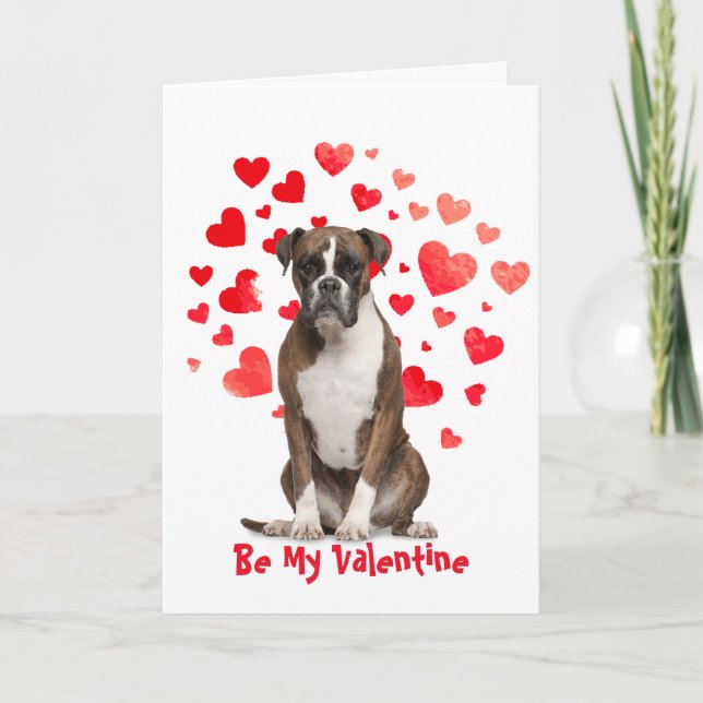 Tarjeta Festiva Me Gusta Amarte Boxer Dog Valentine (Anverso)