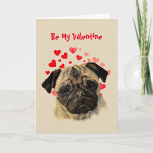 Tarjeta Festiva Me Gusta Amarte Perro Pug Valentine