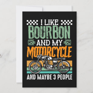 Tarjeta Festiva Me Gusta Bourbon Y Mi Motocicleta Y Quizás