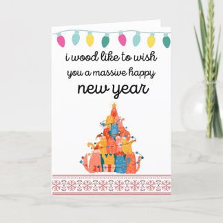 Tarjeta Festiva me gusta desearles un año nuevo masivo y feliz