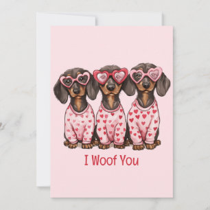 Tarjeta Festiva Me Gusta Día de San Valentín Dachshund Dogs