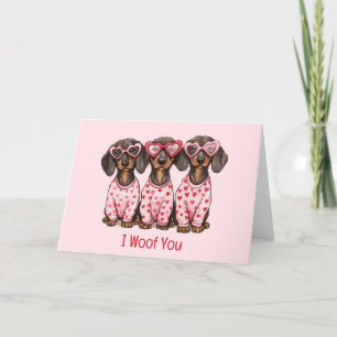 Tarjeta Festiva Me Gusta Día de San Valentín Dachshund Dogs