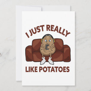 Tarjeta Festiva Me Gusta Realmente Las Patatas - Patata Cuta