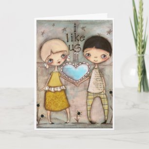 Tarjeta Festiva Me Gustamos - San Valentín