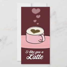 Tarjeta Festiva Me gustas un latte - San Valentín