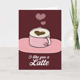 Tarjeta Festiva Me gustas un latte - San Valentín