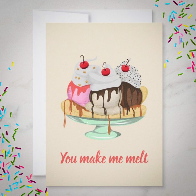 Tarjeta Festiva Me haces derretir helado Valentine (Subido por el creador)