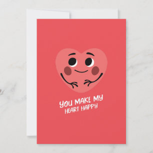 Tarjeta Festiva me haces feliz el corazón San Valentín 