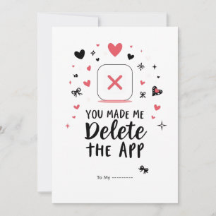 Tarjeta Festiva Me Hiciste Eliminar la Aplicación Diseño Divertido