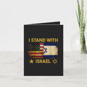 Tarjeta Festiva Me mantengo con Israel Bandera de América