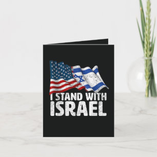 Tarjeta Festiva Me mantengo con Israel USA bandera americana