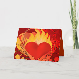 Tarjeta Festiva Me Pusiste el Corazón en Llamas -