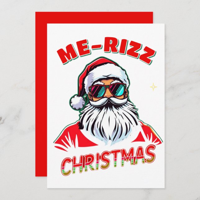 Tarjeta Festiva  Me-Rizz Christmas gen Alpha meme funny (Anverso / Reverso)