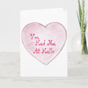 Tarjeta Festiva Me Tenías De Hola Corazón De Papel