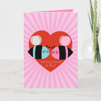 Tarjeta Festiva Meant to Bee  Valentines Day Card