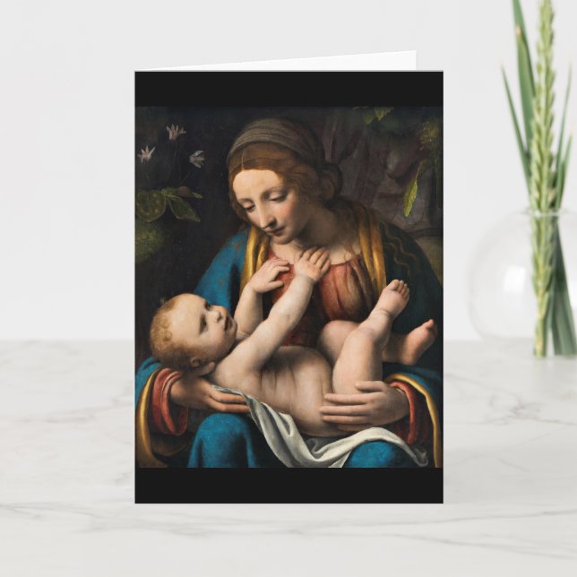 Tarjeta Festiva MED Kristusbarnet de Madonna (Anverso)