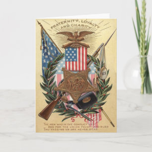 Tarjeta Festiva Medalla de corona de rifle de bayoneta de la bande