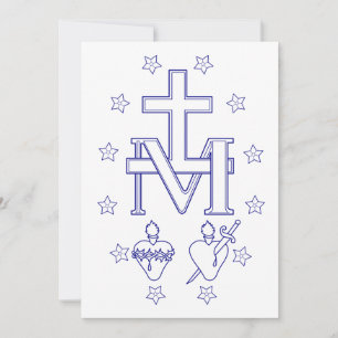 Tarjeta Festiva Medalla de Nuestra Señora de las Gracias Arte Mila
