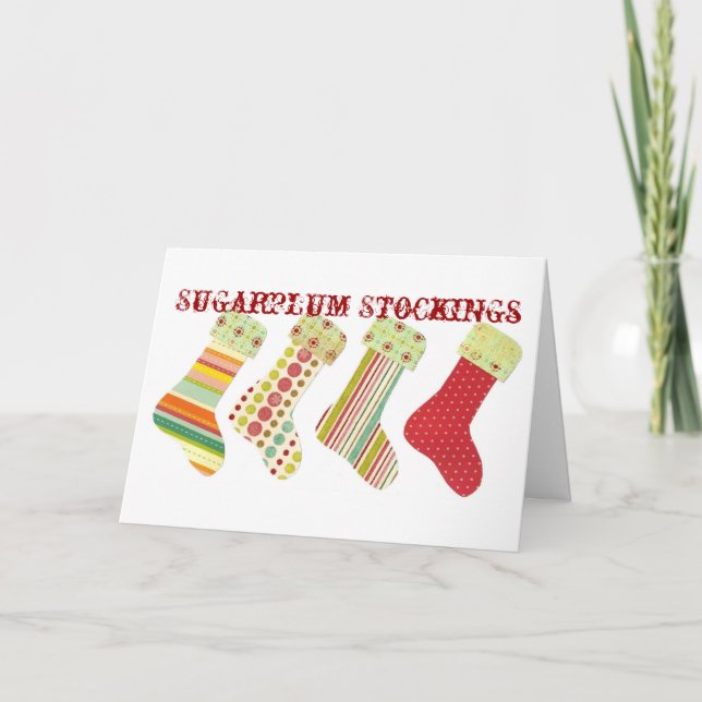 Tarjeta Festiva Medias del Sugarplum (Anverso)