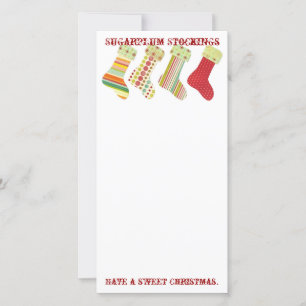 Tarjeta Festiva Medias del Sugarplum