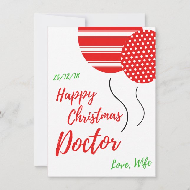 Tarjeta Festiva Médica de Navidades felices (Anverso)