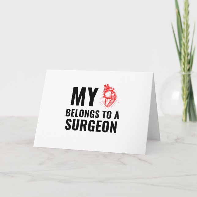 Tarjeta Festiva Médico cirujano corazón gracioso (Anverso)