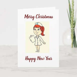 TARJETA FESTIVA ***MÉDICO FEMENINA*** EN NAVIDADES *PALABRAS HERMO