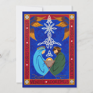 Tarjeta Festiva Medieval Nativity Christmas Card