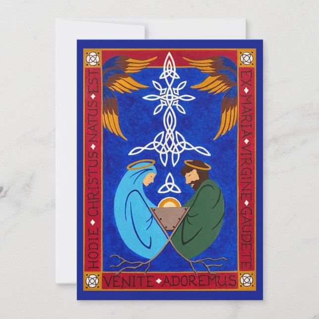 Tarjeta Festiva Medieval Nativity Christmas Card (Anverso)