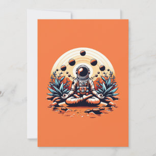 Tarjeta Festiva Meditación astronauta - Zen cósmico y paz interior