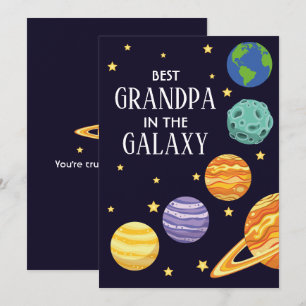 Tarjeta Festiva Mejor Abuelo de la Galaxia Día del Padre Cumpleaño