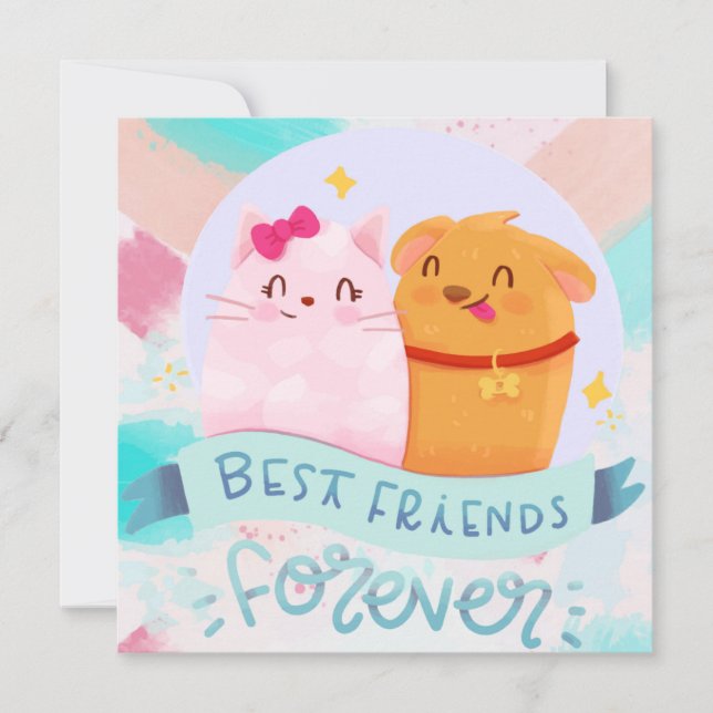 Tarjeta Festiva Mejor Amigos para siempre (Anverso)