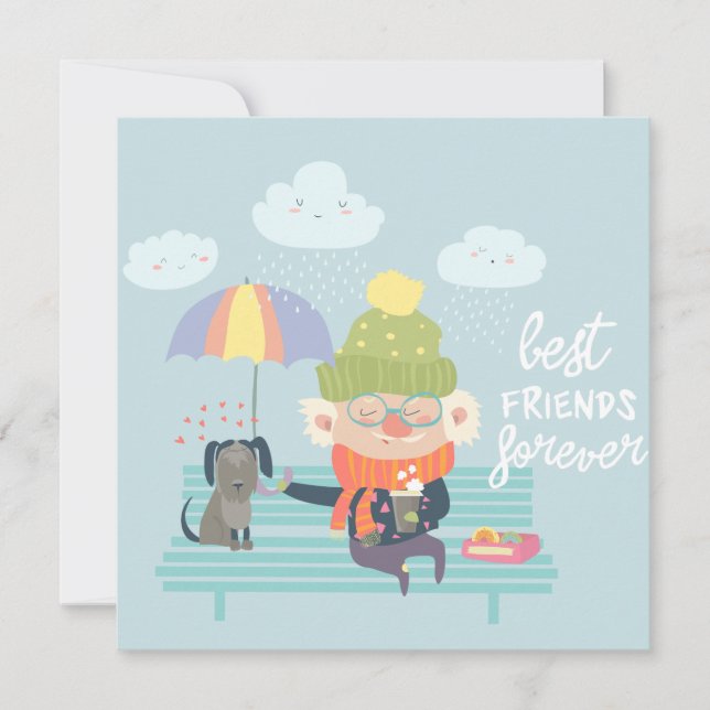 Tarjeta Festiva Mejor Amigos para siempre (Anverso)