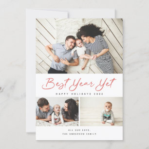 Tarjeta Festiva Mejor año, pero moderno, guión rojo 3, foto colect