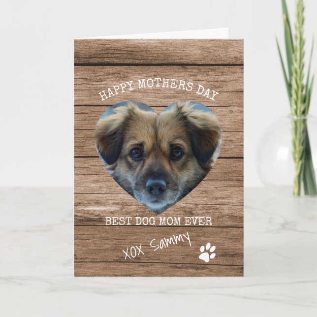 Tarjeta Festiva Mejor Día de la Madre de fotos de mamá del perro (Anverso)