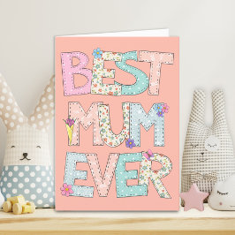 Tarjeta Festiva Mejor Día de la Madre de Mamá de Peach