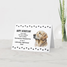 Tarjeta Festiva Mejor Día del Padre Labrador Retriever Perro Papá 