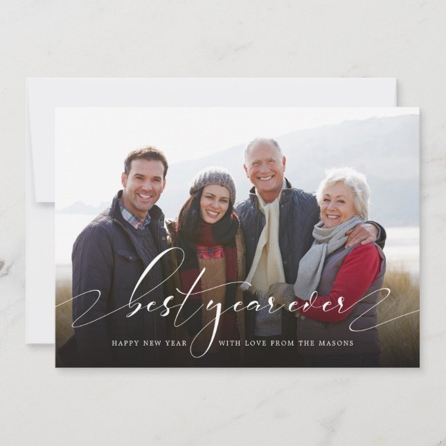 Tarjeta Festiva Mejor foto de Año Nuevo de Año Nuevo (Anverso)