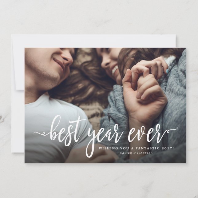 Tarjeta Festiva Mejor foto de Año Nuevo de Año Nuevo (Anverso)