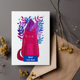 Tarjeta Festiva Mejor gato y ilustracion de ramas